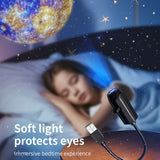 USB Ceiling Moon Earth Projection Atmosphere Light Starry Sky Lamp Night Light Romantic Bedroom Decoration Projector With 3 Lenses